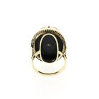 Image 3 of Antique Victorian gold and silver ring with onyx and diamond 0.04 ct.