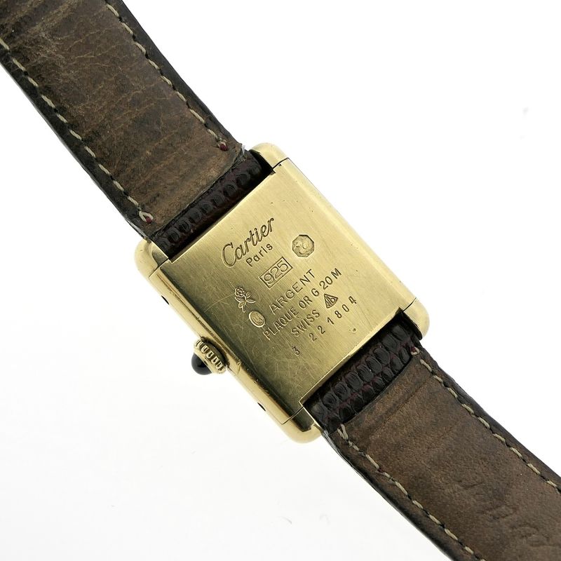 Image 11 of Cartier Tank Vermeil 'Trinity' 221804; Vintage mechanisch dames horloge