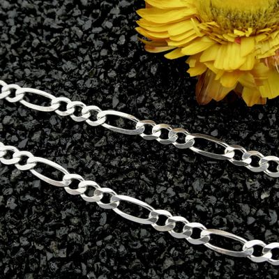 Image 2 of Silver Figaro link chain | 70.5 cm