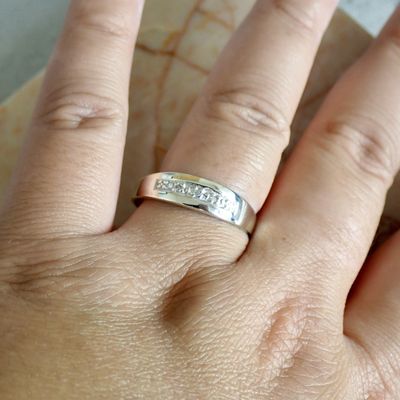 8 carat row ring with diamonds; 0.015 ct. Image 2 of 8 carat row ring with diamonds; 0.015 ct.