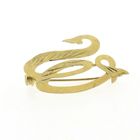 Image 7 of Vintage gold brooch; Letter W