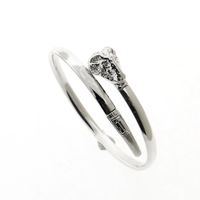 Silver clamp bracelet with a ram's head | Ø 59 mm