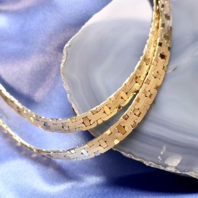 Gold flat Bismarck link necklace Image 2 of Gold flat Bismarck link necklace