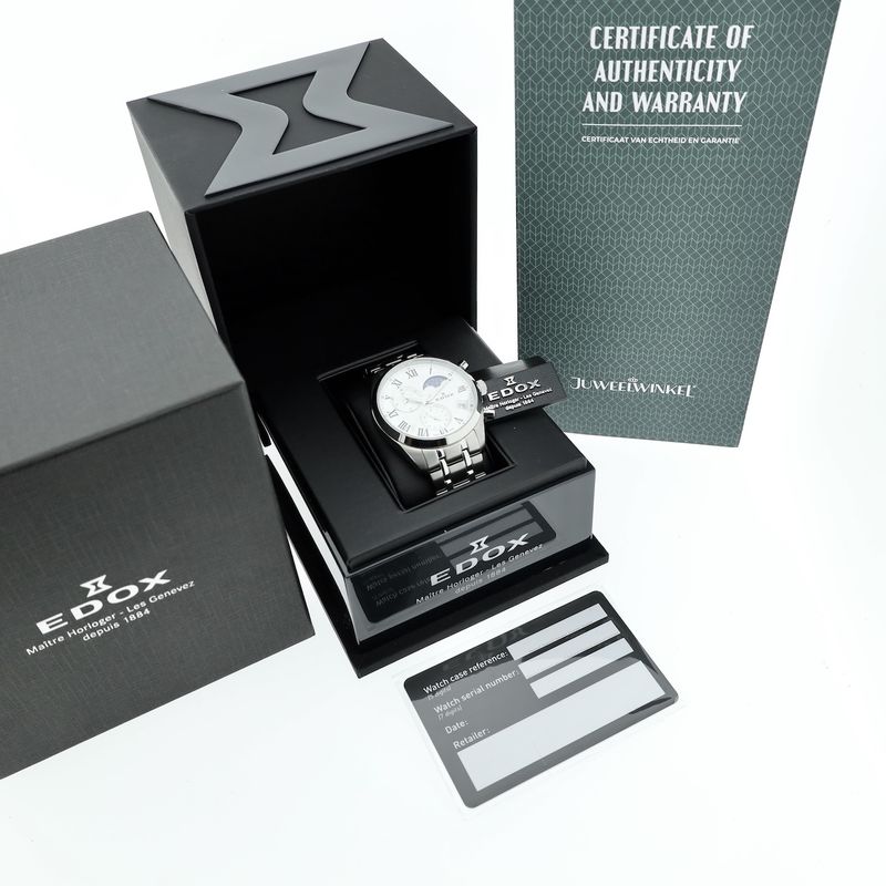 Image 17 of Edox Les Vauberts Moonphase Chronograph 40008-3M-AIN; Men's watch