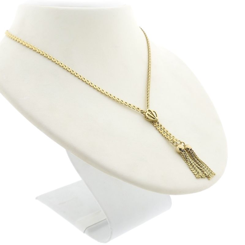 Image 3 of Gold Bismarck link necklace with fixed pendant | 46.5 cm
