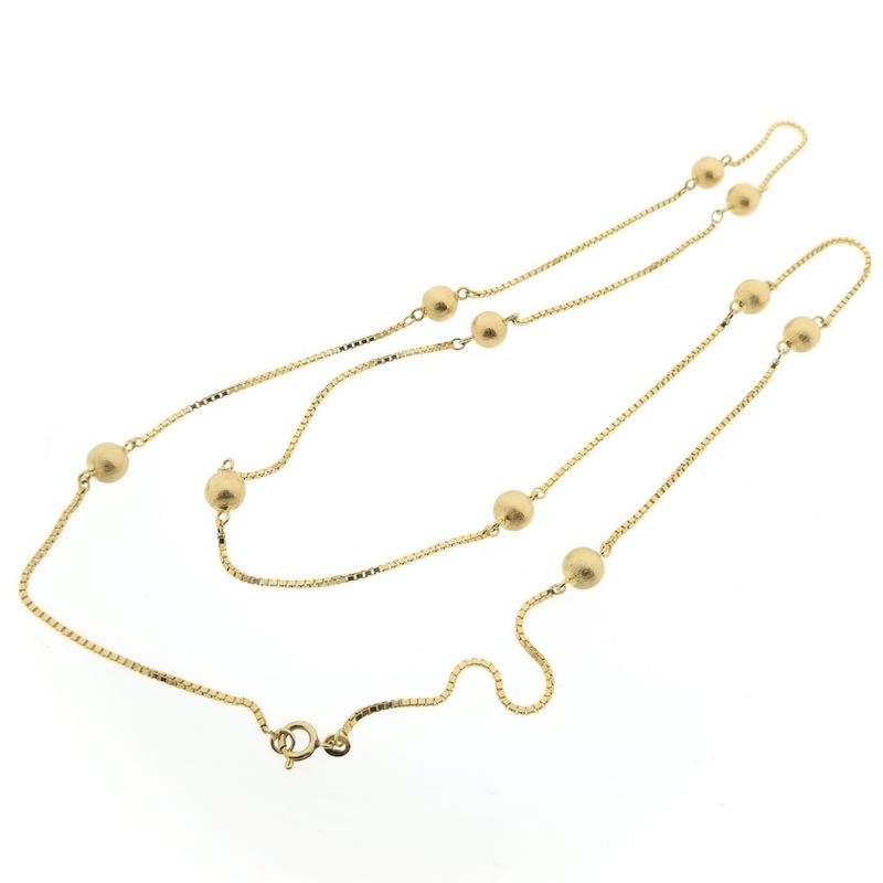 Image 5 of Long gold link chain with beads