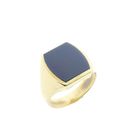 Image 1 of Gold pinky ring with blue layered stone; Men