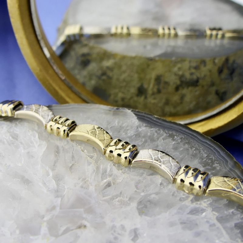 Image 2 of Two-tone gold fantasy link bracelet