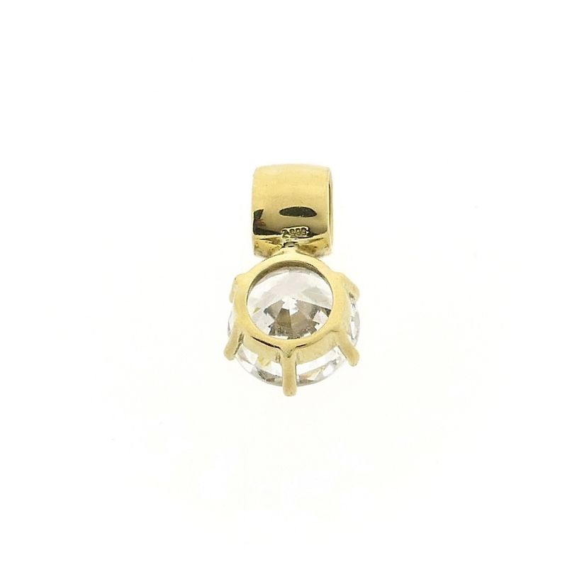 Image 7 of Gold subtle pendant with large zirconia