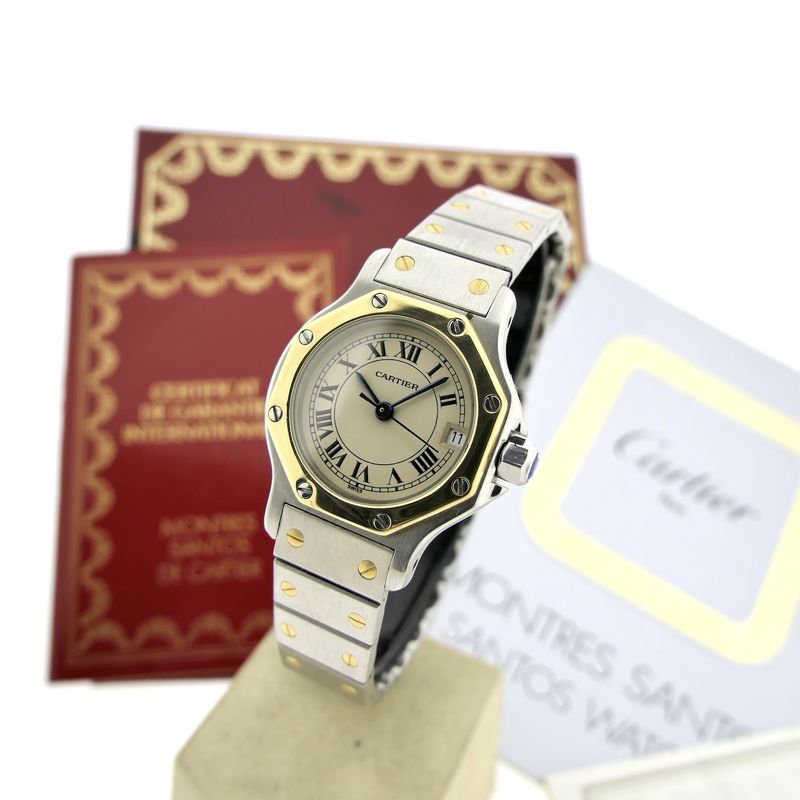 Image 2 of Cartier Santos Octagon 187903; Gold/steel ladies' watch