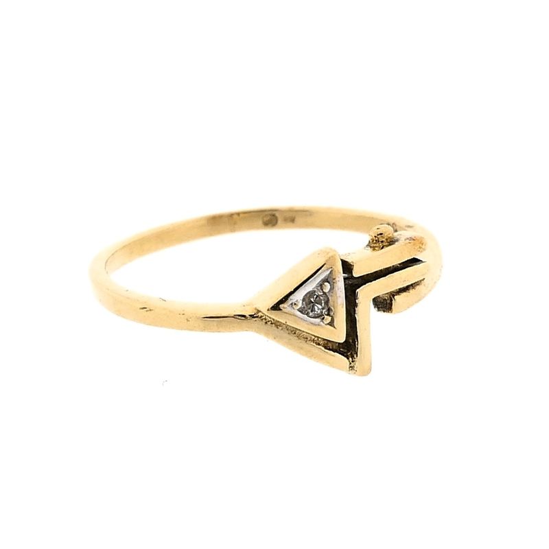 Image 6 of Gold Ring; Diamond 0.01 ct.; 14 Karat; Size 16.75