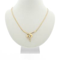 Gold necklace with fixed pendant | 43.5 cm