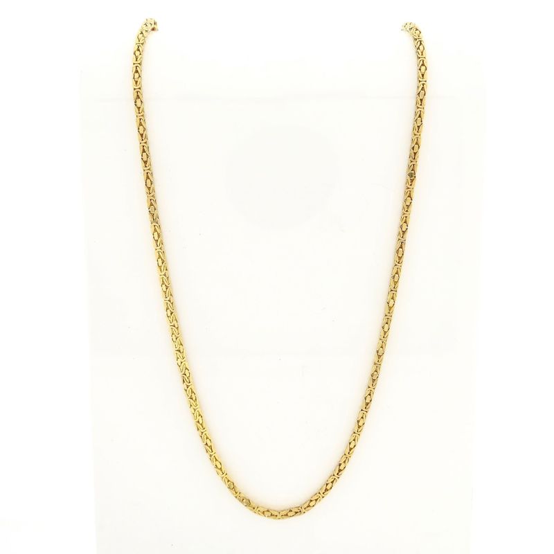 Image 1 of Square Gold Byzantine Link Chain; 14K; 79.5 cm