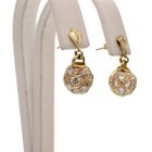 Image 1 of Gold ball earrings with zirconia
