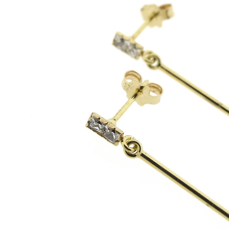 Image 3 of Gold stud earrings with zirconia
