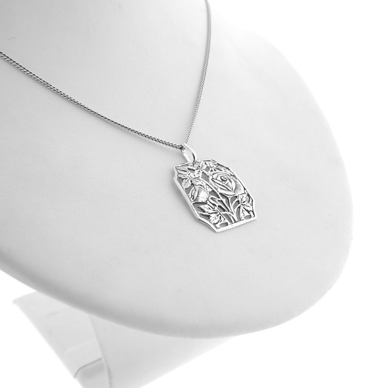 Image 6 of Silver pendant with floral design | Art Nouveau