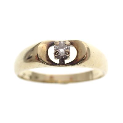 Image 2 of Gold solitaire ring with diamond; 0.10 ct.