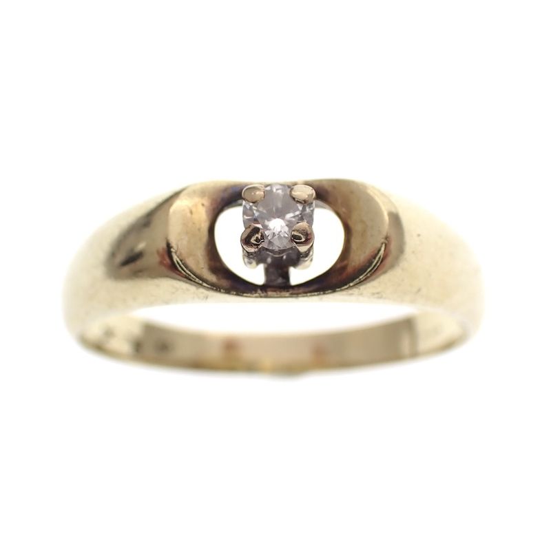 Image 2 of Gold solitaire ring with diamond; 0.10 ct.