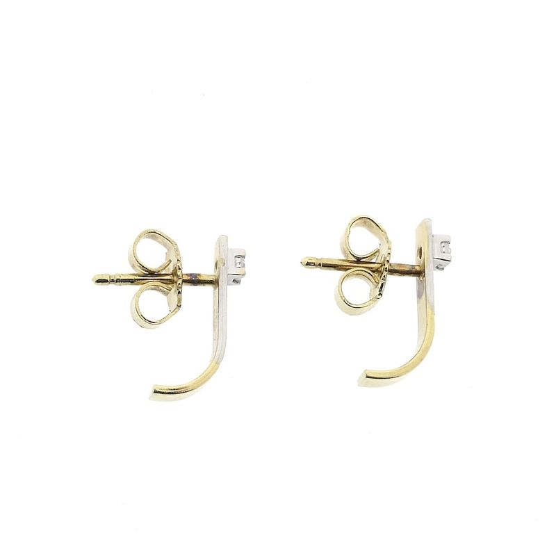 Image 5 of Bicolor gold stud earrings with zirconia