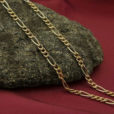 Image 2 of Two-tone gold Figaro link chain