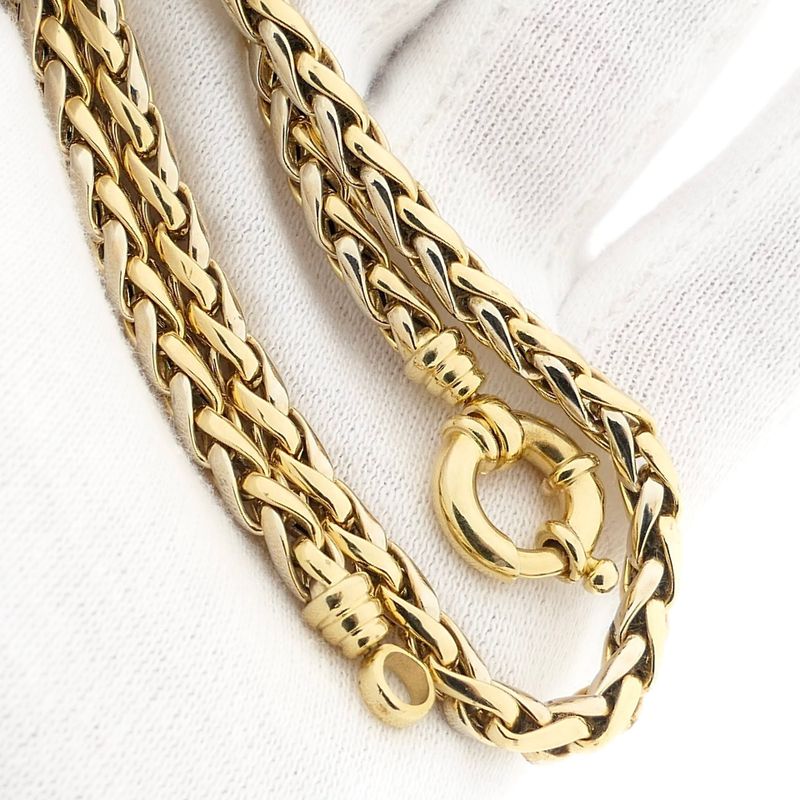 Image 9 of Bicolor Gold Fox Tail Link Necklace