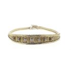 Image 1 of Gold herringbone link bracelet with diamonds; 0.28 ct.