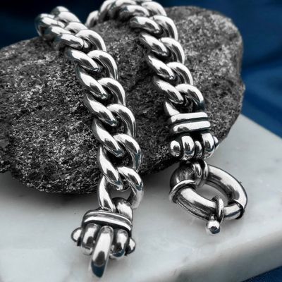 Image 2 of Robust silver gourmet link bracelet