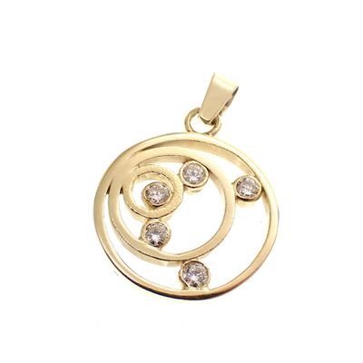 Image 1 of Golden fantasy pendant with diamond 0.25 ct.