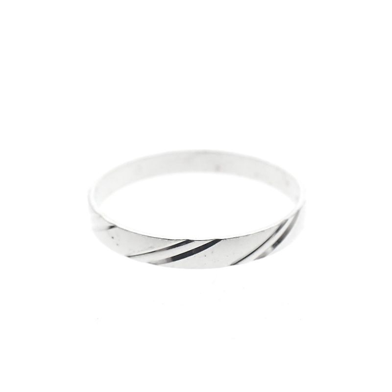 Image 5 of Silver ring with diagonal relief | Men
