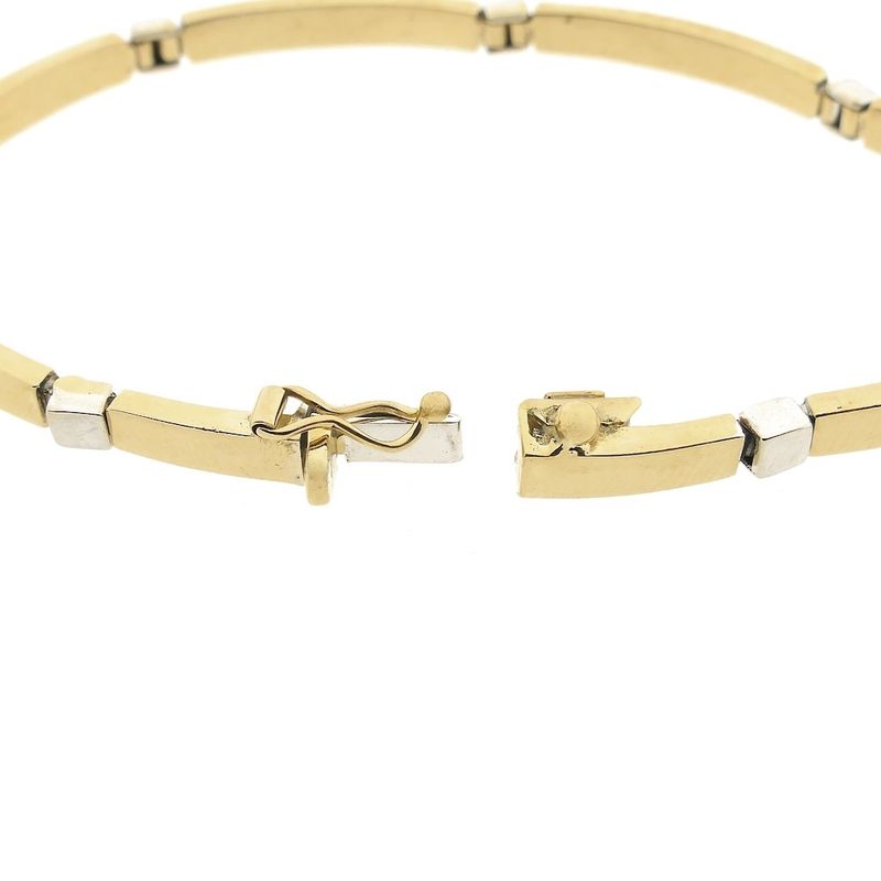 Image 7 of Two-tone gold bar link bracelet | 18.5 cm