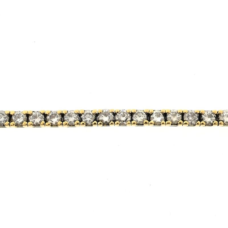 Image 5 of 18K gold tennis bracelet with diamond; 6.12 ct. | 19 cm