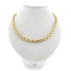 Afbeelding 1 van Gouden cardano schakelketting met saffier