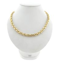 Gouden cardano schakelketting met saffier