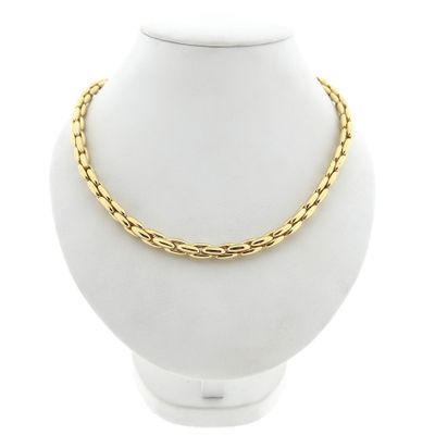 Afbeelding 1 van Gouden cardano schakelketting met saffier