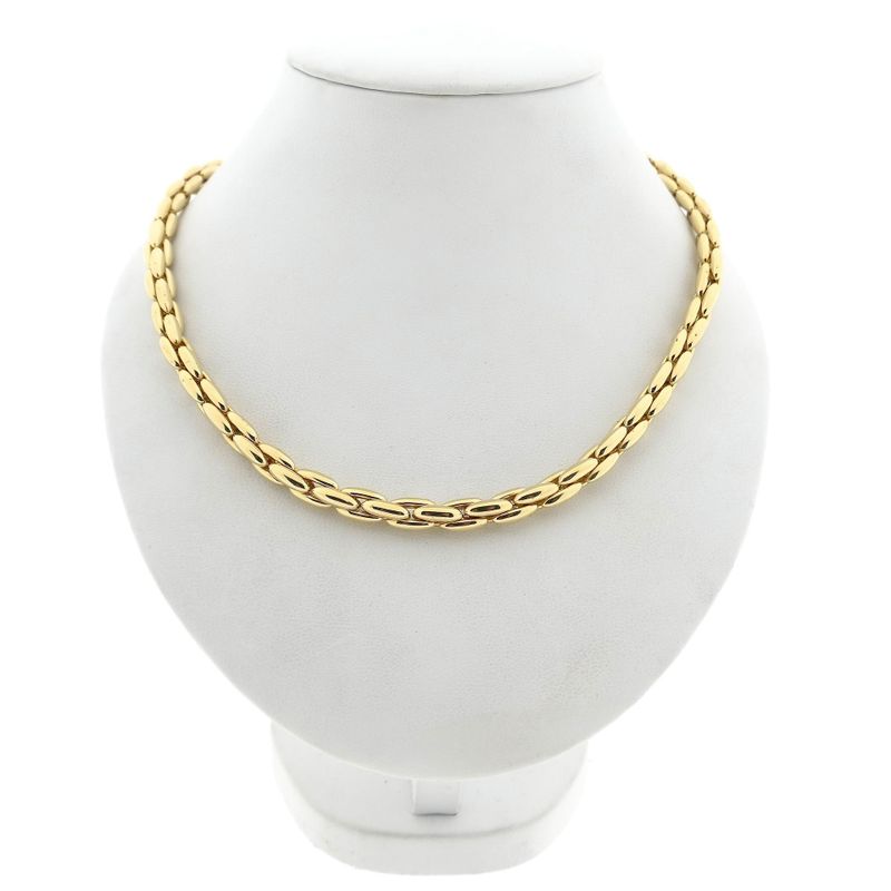 Afbeelding 1 van Gouden cardano schakelketting met saffier
