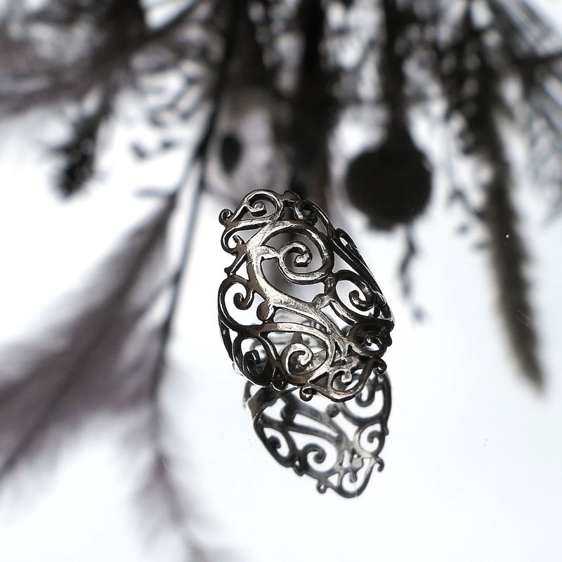 Image 2 of Silver ring with fantasy design