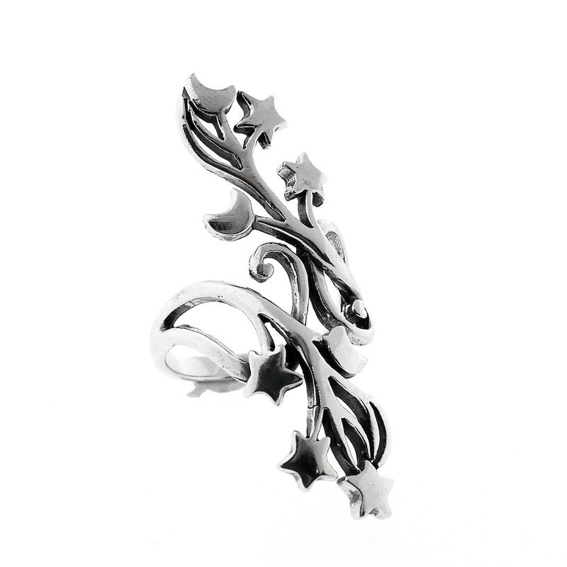 Image 4 of Silver ring with starry sky
