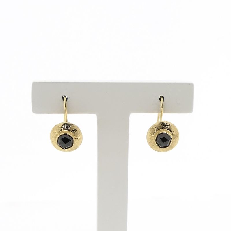 Image 1 of Gold earrings with garnet | Antique/vintage