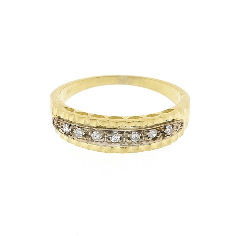 Image 3 of 18 carat yellow gold ring with diamonds | 0.07 ct.