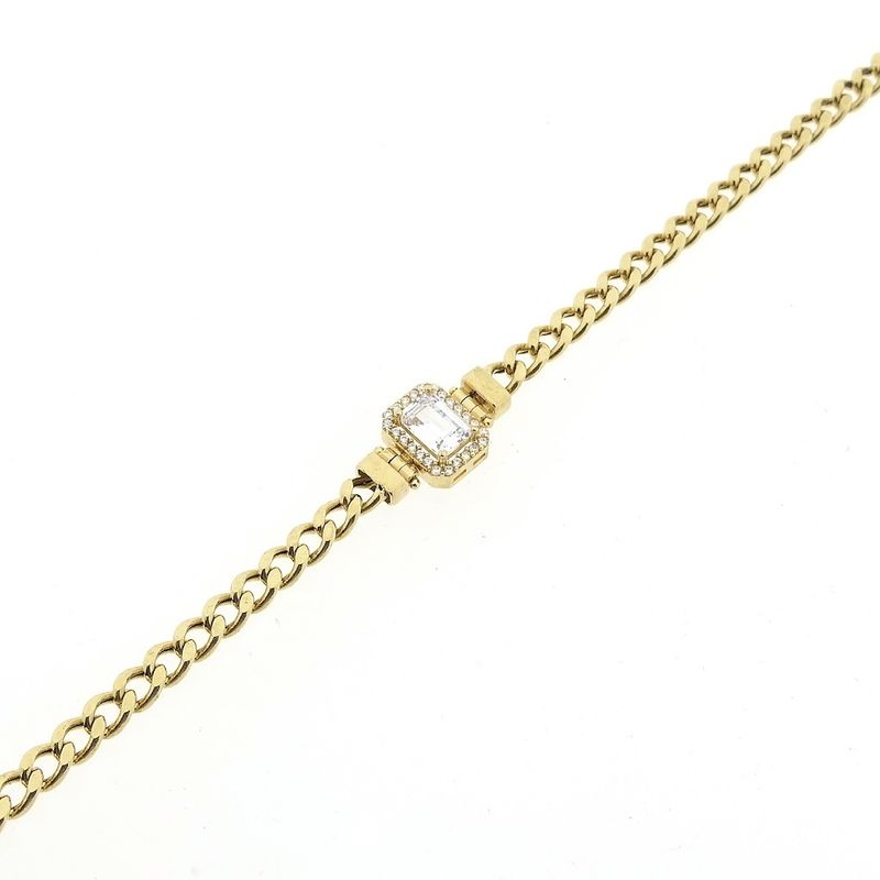 Image 3 of Gold gourmet link bracelet with zirconia | 19 cm - 21 cm