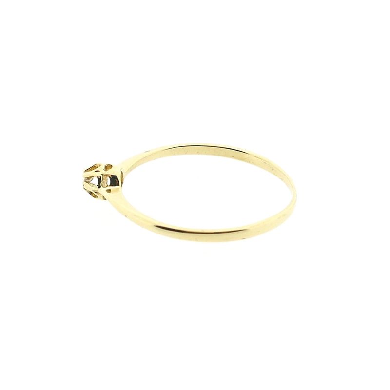 Image 7 of Gold solitaire ring with diamond; 0.005 ct.