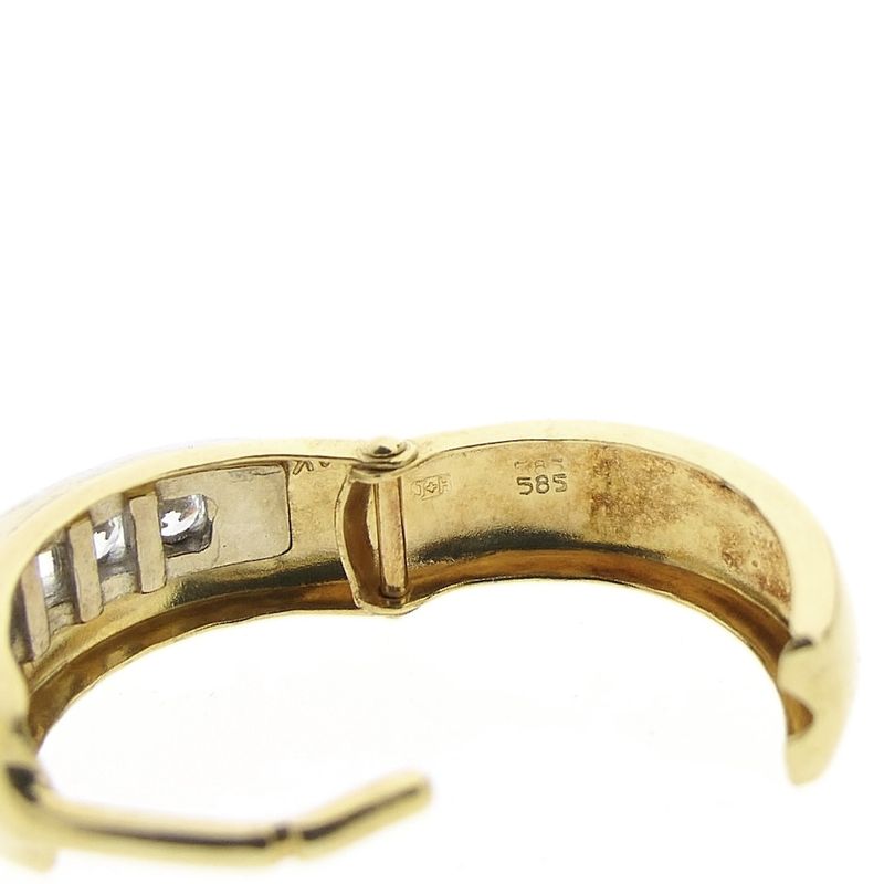 Image 8 of Two-tone gold earrings with zirconia | Ø 16.5 mm