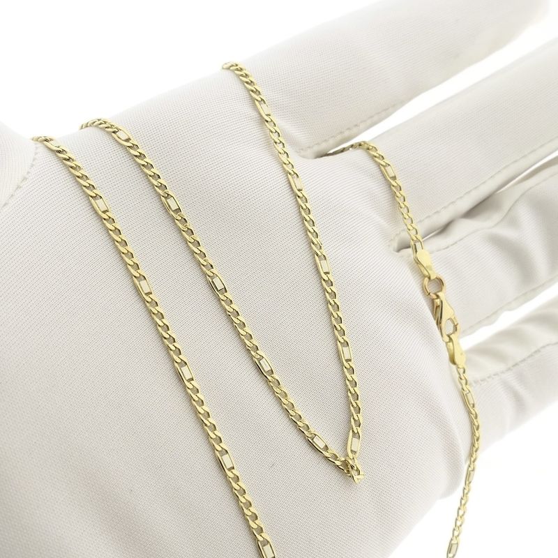 Image 2 of Two-tone gold Figaro link chain | 58.5 cm