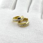 Image 11 of Gold earrings with diamond; 0.06 ct. | Ø 13.9 mm