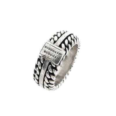 Afbeelding 1 van Zilveren Buddha to Buddha Chain Textuur Ring