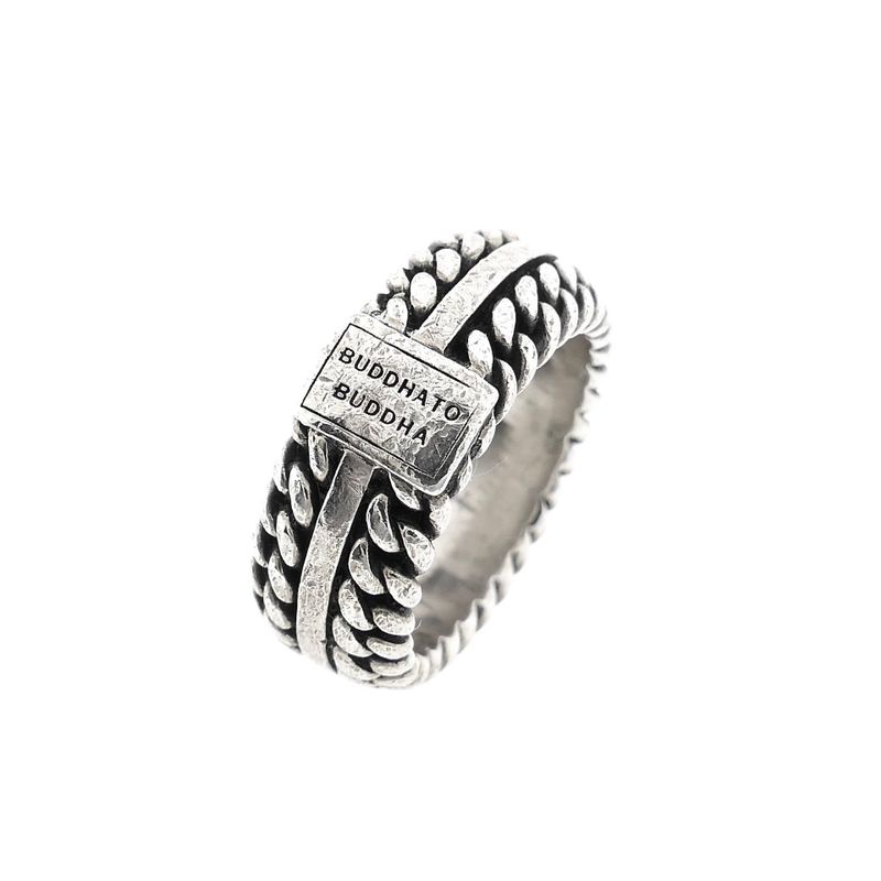 Afbeelding 1 van Zilveren Buddha to Buddha Chain Textuur Ring