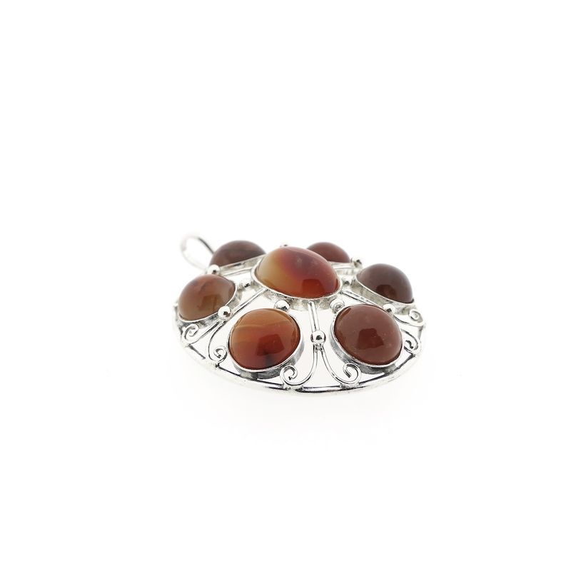 Image 3 of Silver pendant with carnelian