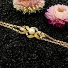 Image 2 of 8 Karat Floral Bracelet with Cultured Pearl and Zirconia