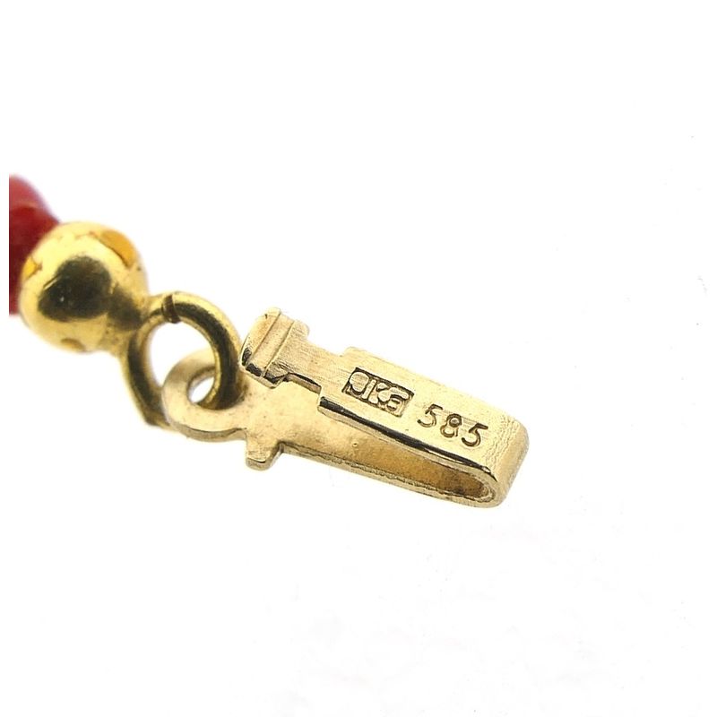 Image 10 of Vintage red coral beaded necklace with gold clasp | 93 cm