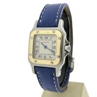 Cartier Santos Galbee; Gold/steel ladies watch